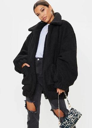 Куртка тедди удлиненная
