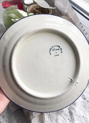 Большое фарфоровое блюдо с ручной росписью винтаж испания настенная тарелка