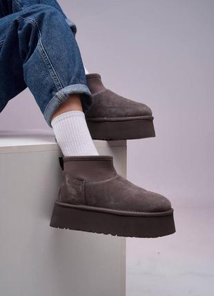 Угги угги ugg classic mini dipper grey