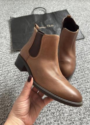 Кожаные челси ботинки m&s (massimo dutti ecco zara)