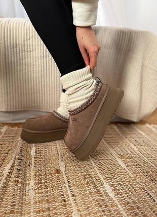 Ugg tazz platform hickory, угги женские коричневые, угги женкевое