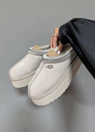 Ugg tasman platform light grey, угги женские на платформе, угги жэнкие серое