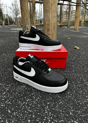 Зимние кроссовки nike air force, топ качество (черно-белые)