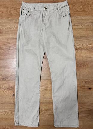 Брюки штани чоловічі довгі бежеві hero широкі regular man, розмір l.