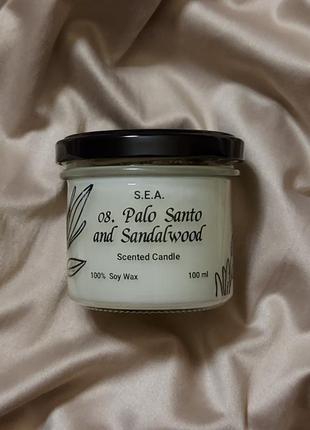 Свічки з соєвого воску "palo santo та сандалове дерево"