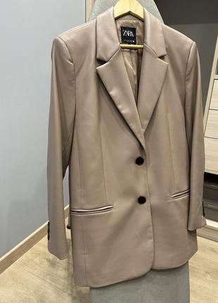 Пиджак эко кожа zara