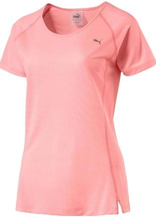 Футболка puma core-run s/s tee w рожева перфорована