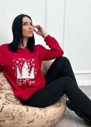 Женский свитшот с зимним принтом "snow"