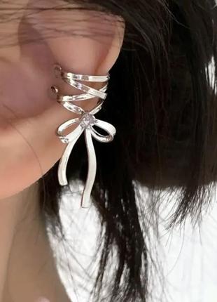 Серьги-клипсы с бантиком