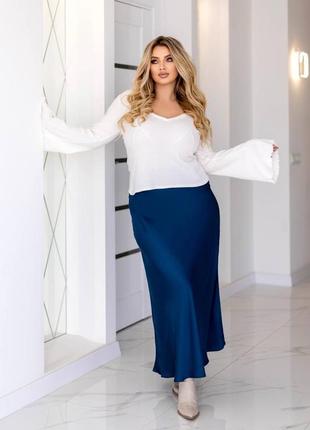 Шовкова спідниця міді кольори2 фото