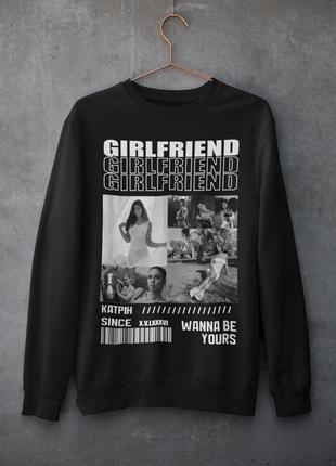 Чорний світшот "girlfriend" із колажем