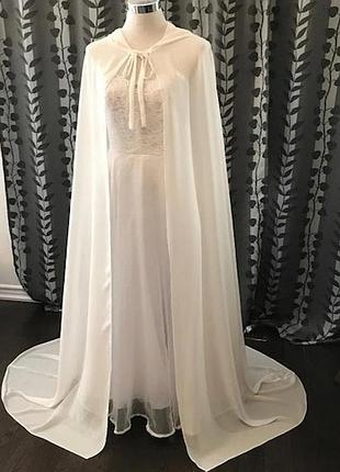 Накидка плащ напівпрозорий шифоновый довгий magelite з капюшоном