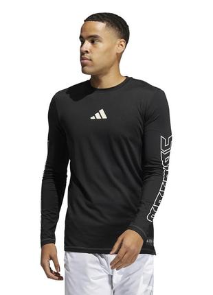 Мужской спортивный черный лонгслив adidas fb hype