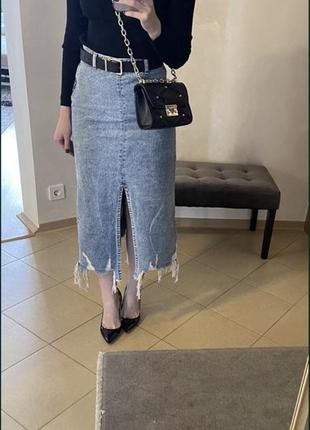 Джинсовая юбка zara