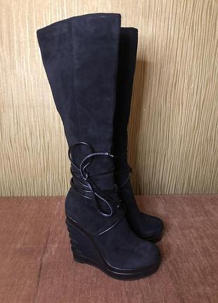 Сапоги замшевые