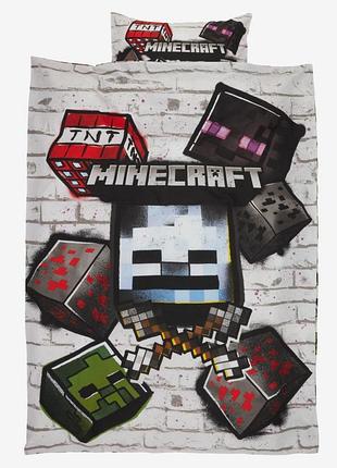 Постельное белье minecraft. пододеяльник 140 х 200 наволочка 50 х 70 / 75 tnt майнкрафт комплект постельного белья постель детское подростковое