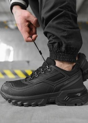 Зимние мужские термо кроссовки salomon blac