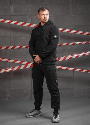 Костюм флисовый stone island black