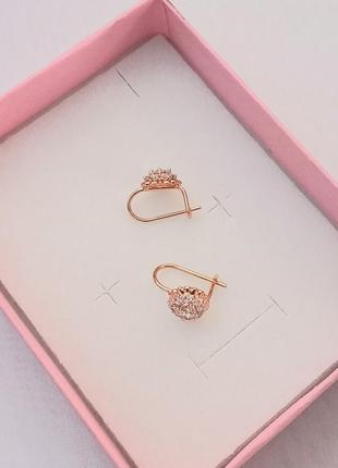 Детские серьги с французской застежкой медицинское золото