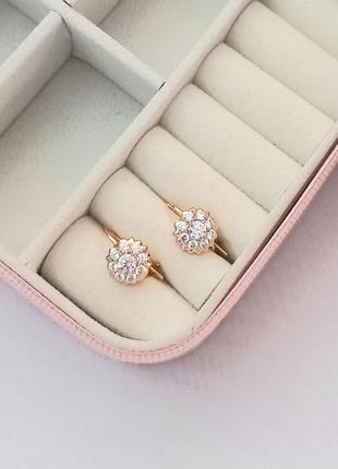 Детские серьги с французской застежкой медицинское золото