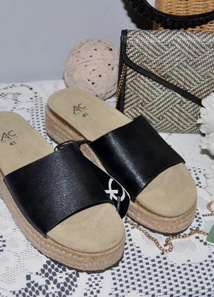 40-41 розмір нові фірмові жіночі шкіряні шльопанці еспадрильї new yorker3 фото