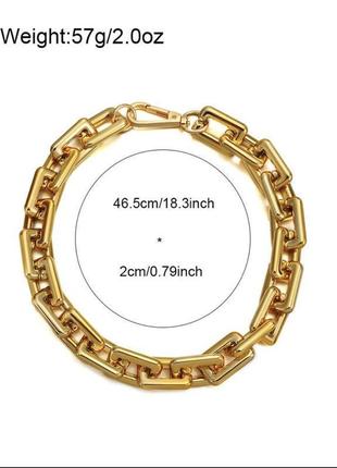Ожерелье колье чокер крупная цепочка звеньевая золотистая4 фото