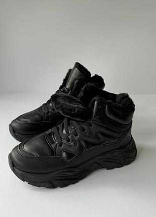 ❄️ зимние женские кроссовки sneakers lines black