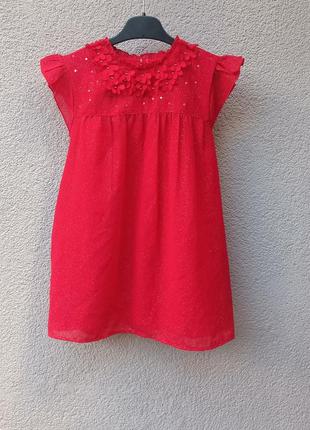 🔥 распродаж 🔥 красная праздничная блуза на девочку 13-14 р. блузка george