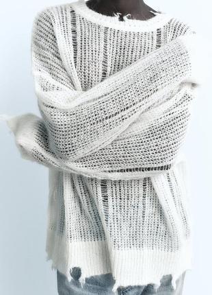 Нежный свитер паутины, альпака и шерсть