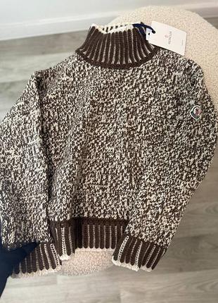 Шерстяной теплый свитер люкс качество в стиле moncler