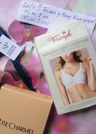 Бюстгальтер без кісточок , бралетт великого розміру білий triumph modern soft+ cotton n 90с