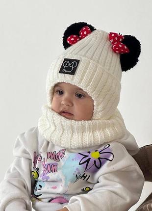Невероятно красивая детская шапка с хомутом