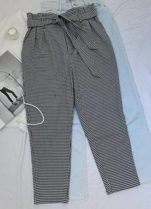 Брюки h&m из костюмной ткани в гусиную лапку