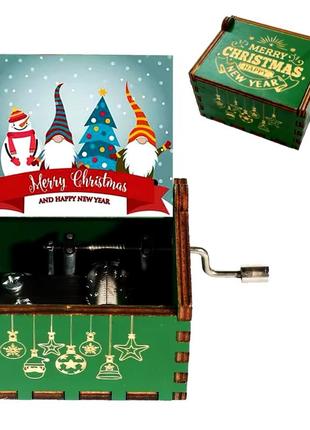 Музична різдвяна шкатулка/ручна/деревʼяна/на подарунок/прикрасу/нова