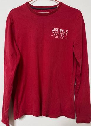 Лонгслів кофта чоловіча червона jack wills man, розмір s.