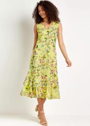 Жовта сукня міді з квітковим принтом wallis