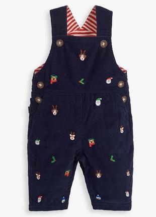Дитячий комбінезон вельветовий 12-18 міс jojo maman baby новорічний принт