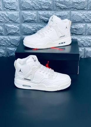 Унисекс белые зимние высокие кроссовки jordan
