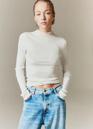 Новий бавовняний гольф, лонгслів в рубчик h&m