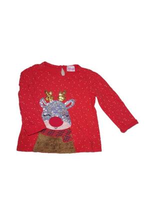 Кофта для девочки с новогодним принтом