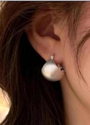 Серьги серебро оригинальные объемные кольца silver ♥️