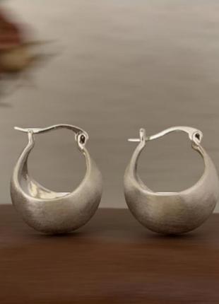 Серьги серебро оригинальные объемные кольца silver ♥️