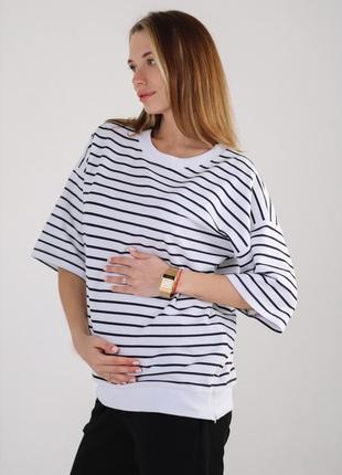 Футболка для беременных и кормящих матуся хлопковая футболка двунитка4 фото