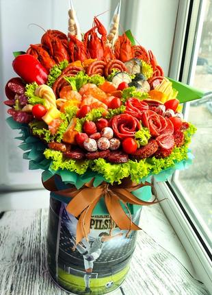 Букет на бочке пенного