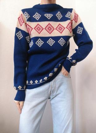 Шерстяний светр вінтаж ромби