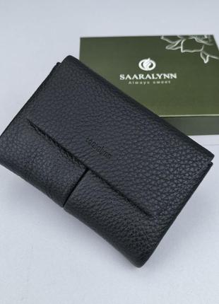 Гаманець жіночий маленький чорний saralyn