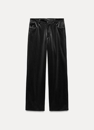 Женский костюм zara zw collection зі шту из искусственной кожи со штанами и топом