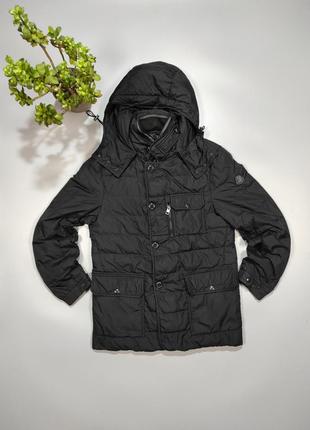 Винтажная оригинальная moncler женская удлиненная черная куртка размер s abo moncler 1