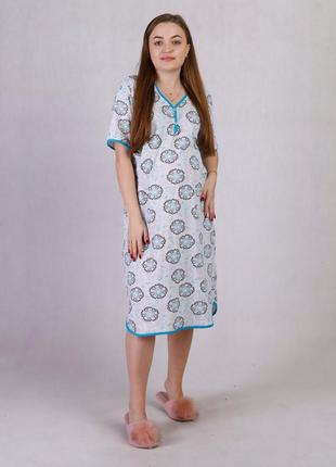 Жіноча трикотажна нічна сорочка василина батал 52/54