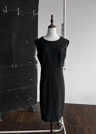 Akris punto womens black wool blend luxury sleeveless shift dress женское, премиальное, черное, однотонное платье
